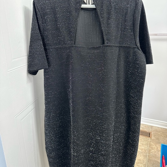 Black Sparkly T-Shirt Dress - Picture 7 of 10